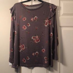 Lane Bryant Ruffle Long Sleeve Shirt (Size 22/24)